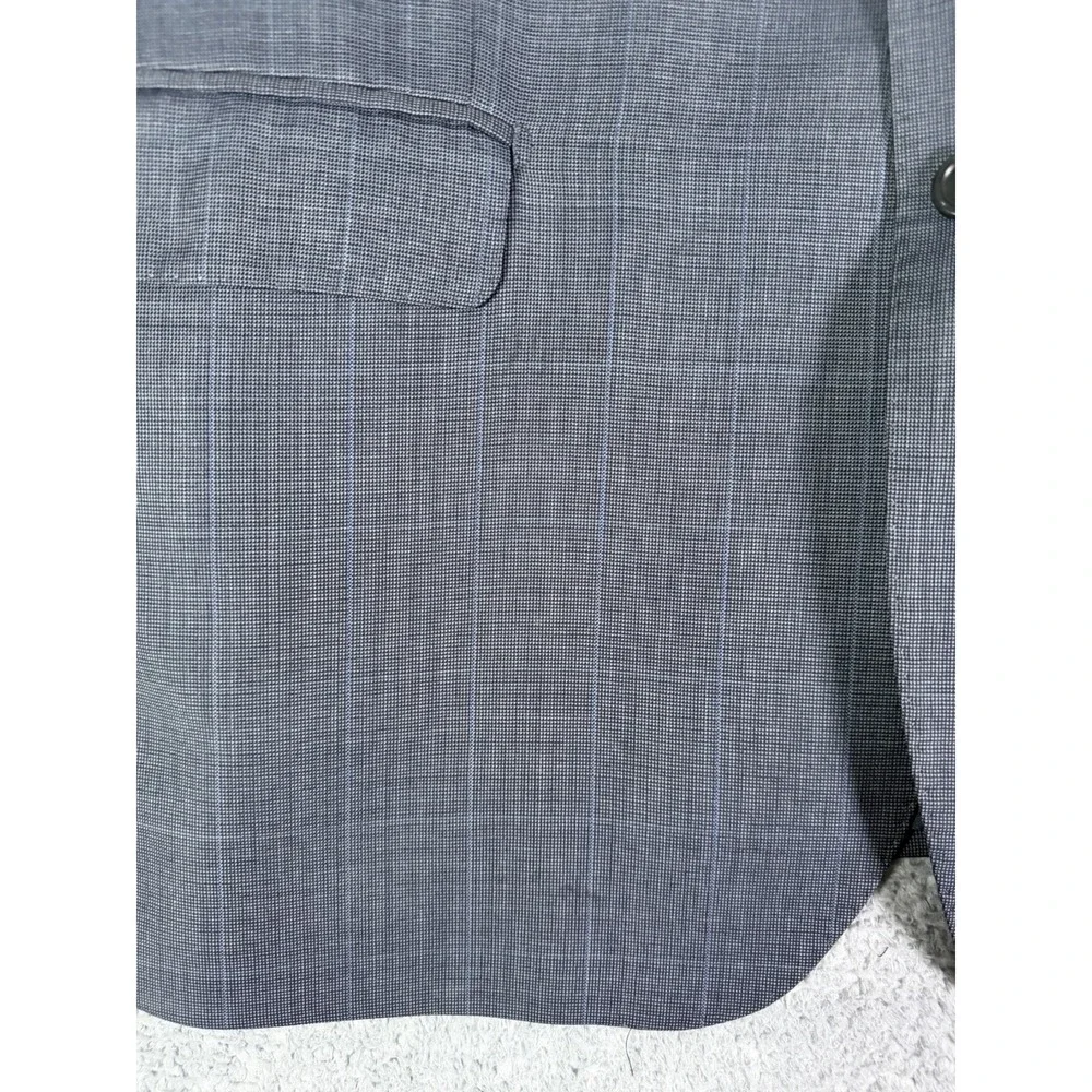 Ermenegildo Zegna Traveller Saks 100% Wool Blazer Blue Windowpane 42R Italy Made